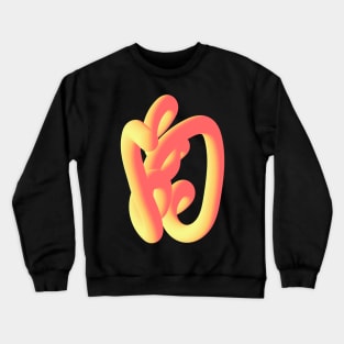 Fluid geometric orange abstract shape worm Crewneck Sweatshirt